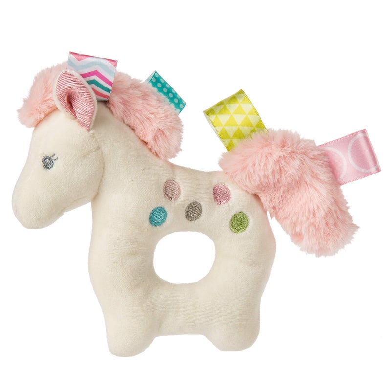 Taggies Embroidered Soft Ring Rattle  Painted Pony  6-Inches - Image 1